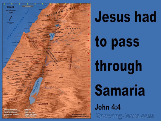 map of jesus journey through samaria